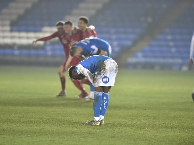 Posh players after their FA Cup humbling at the hands of non-league Chorley at the Weston Homes Stadium.