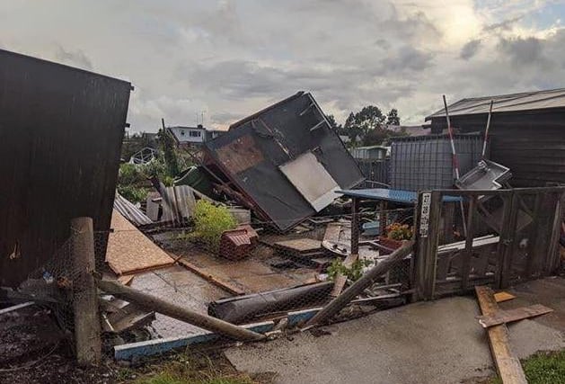 Allotment sheds in Moulton felt the full force of the Tornado as it blew through from Weedon
