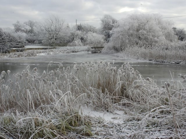 A touch of frost at Cow Bridge, Boston.