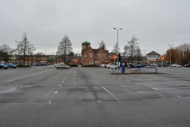 Empty Sainsbury's car park during the start of the third lockdown in Market Harborough.