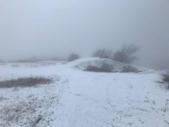 Heavy snow around Chanctonbury, which had all but melted by around 11am