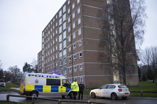 Emergency services have declared a major incident in Crawley after 700 people were evacuated from a block of flats. Picture: Eddie Mitchell SUS-210601-083146001