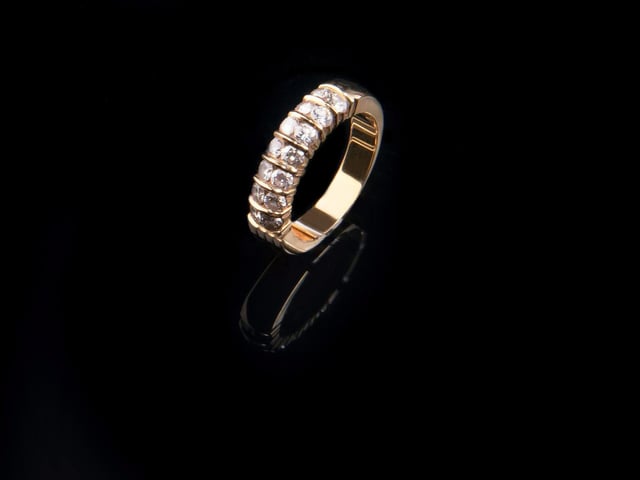 Either they did not stay engaged for very long or a bride-to-be is missing her very expensive looking ring!