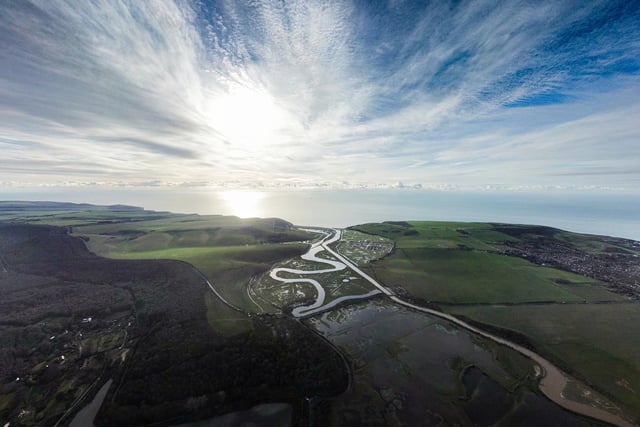 Looking over a flooded Cuckmere Haven - picture by Ryan Field