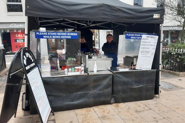 Brother and sister team Neil and Maxine Jones are continuing to run their Mr Spuds street food stall in The Parade near the crossroads with Regent Street from about 11.30am to 3pm from Monday to Saturday.