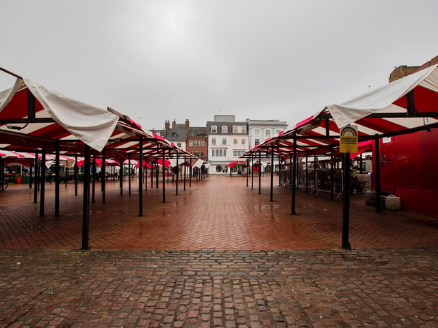 The market, however, was almost deserted as non-essential traders are not allowed to be in attendance. Photo: Leila Coker.