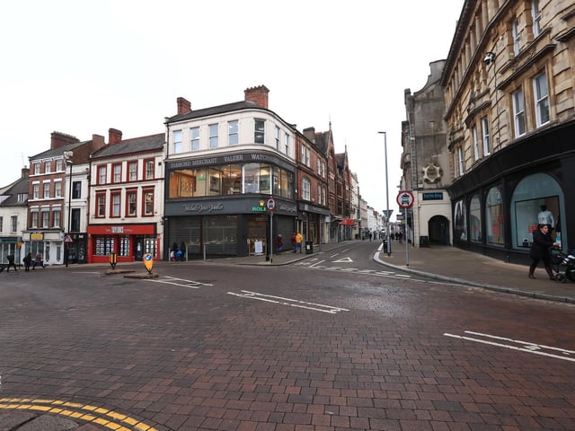 The usually busy Bridge Street and Drapery seemed empty. Photo: Leila Coker.