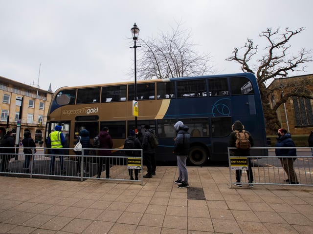Queues were still forming for public transport. Photo: Leila Coker.