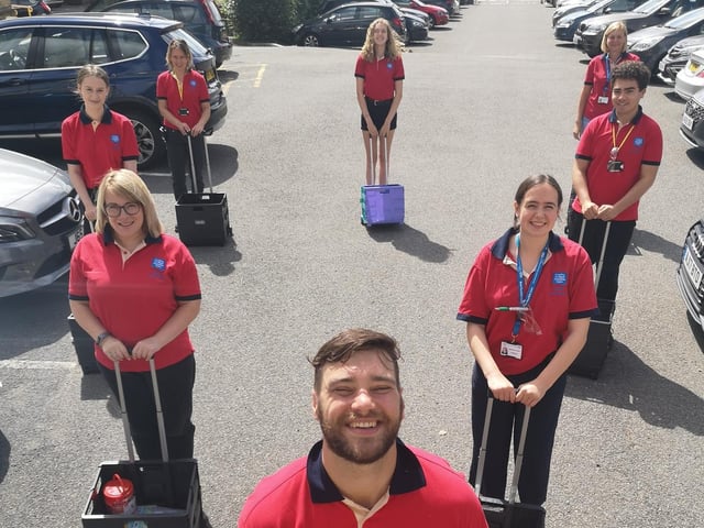 Volunteers at Northampton General Hospital.