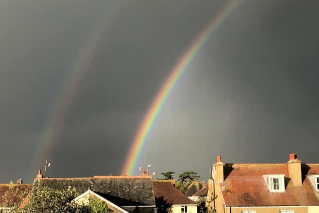 An October double rainbow in Broadwater by Sonja Currier