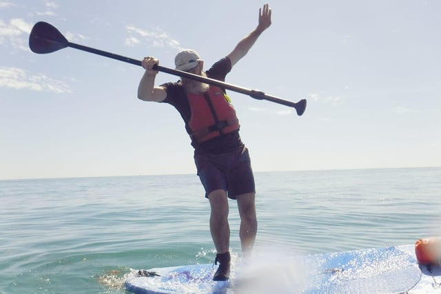 Cia Del Greco wrote: "Here is a photo of my partner falling off his paddle board at Goring beach, when we had the heatwave."