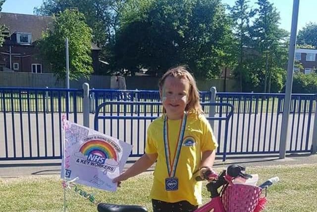 Alicia Miles wrote: "My daughter Torah raised £1,500 riding her bike five miles everyday around Worthing for a month - an amazing achievement for her."