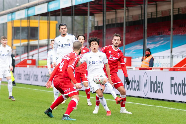 Ian Poveda under pressure from the Crawley defence