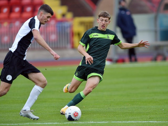 JOE GREY (Hartlepool): I’m sure Posh will be monitoring Joe Grey (17) at Hartlepool, but it would be too early for him to come into the side. Grey has made nine appearances for Hartlepool so far, eight as a sub. Picture by Frank Reid.