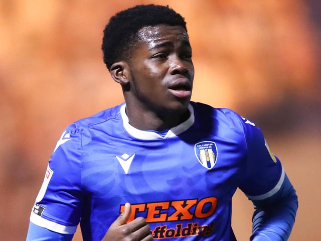 KWAME POKU (Colchester). If you’re looking at primarily recruiting a winger Poku would be my number one pick from League Two, although he hasn't played as a central striker before which might be an issue. Poku is 19 with 63 appearances and six goals for Colchester. (Photo by Jacques Feeney/Getty Images).
