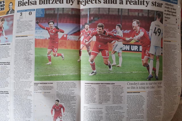Crawley made the centre spread of the pullout section in the Times