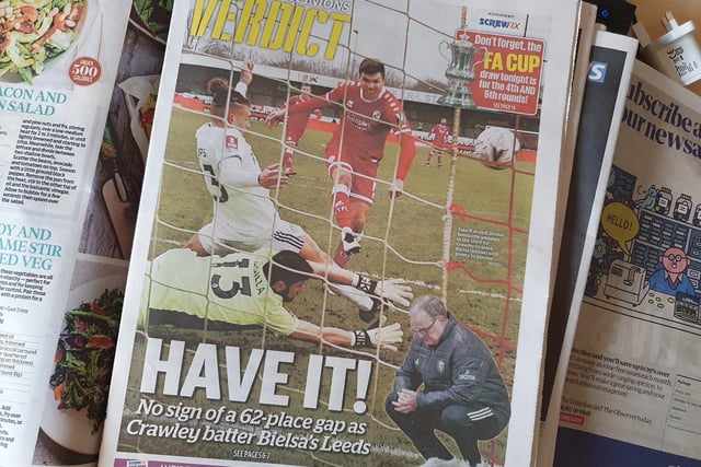 Jordan Tunnicliffe pictured smashing home the third on the front of this pullout supplement
