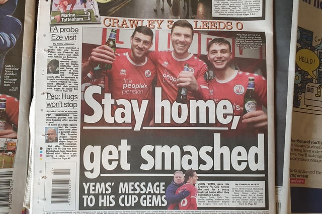 The Sun's back page lead on Yems' message to his team
