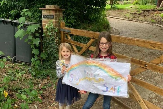 These children in St Helens Woods want to say a big thank you to the staff working at the NHS. Picture by Paul McCleery