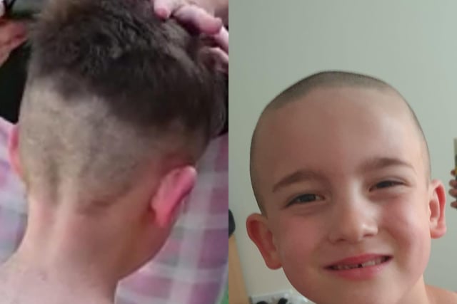 Michelle Mains has made another appearance, this time with her son's hair. After trying to copy the barbers skin fading technique, she found herself getting drastically higher and higher.