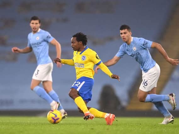 Percy Tau was a livewire on his debut for Brighton at Man City