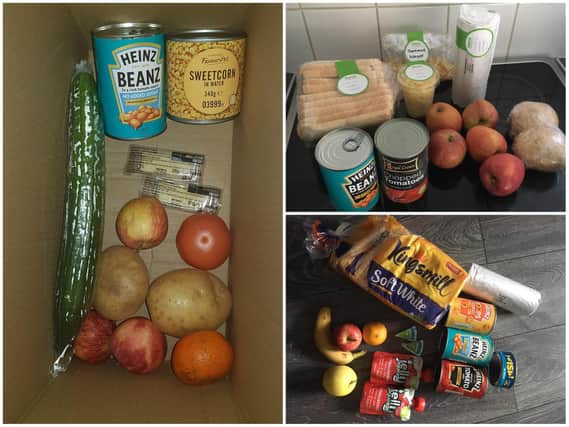 Northampton parents share contents of "£30" free school meal food hampers.
