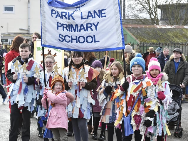 Park Lane Primary join the parade in 2019.