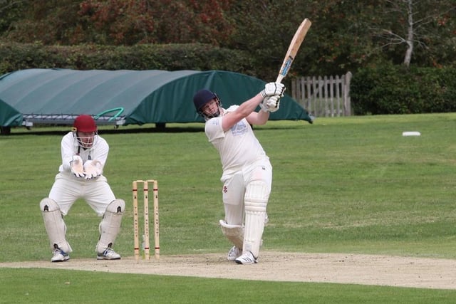 Huw  Williams, 100 not out for Isfield CC / Pic by Ron Hill