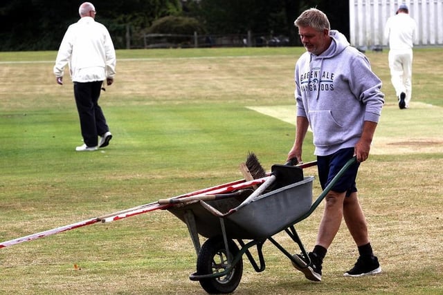 Mark Sheffield, groundsman at Buxted Patk CC / Pic by Ron Hill