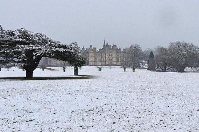Burghley House posted this stunning image of its snow-covered grounds.