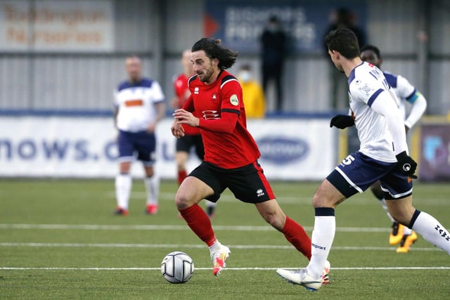 Action from Eastbourne Borough's win at Havant / Picture: Lydia Redman