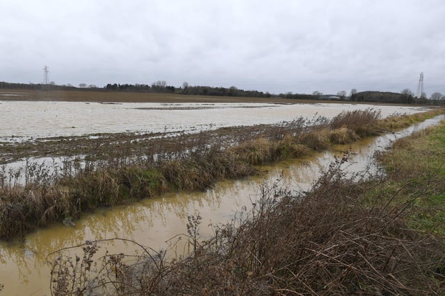 Flooded field, Holdingham Lane, off A153. EMN-210120-174600001