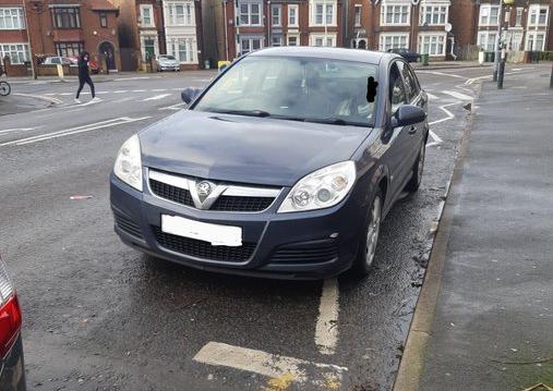Driver reported for parking on a pedestrian crossing