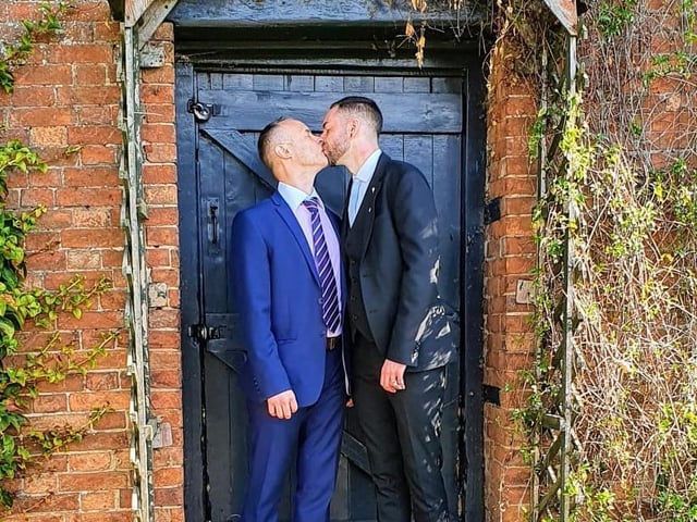 "Richard Bradley-Peters and I got married 28th of September. We had a small ceremony at the Northampton council offices within the town library. We only had two very dear friends of ours as witnesses. Afterwards, we walked through the gardens at Delapre abbey for pictures and then enjoyed some lunch at the Greyhound in Milton Malsor."