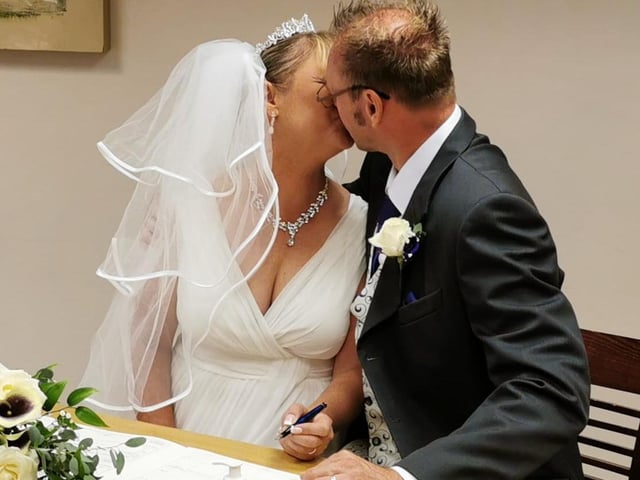 "We got married on 25 July. Not the big wedding we'd planned but a lovely intimate wedding nonetheless and a lovely day."