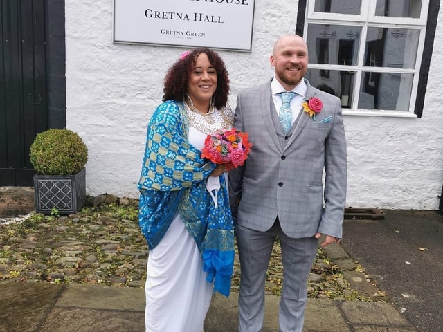 "Raimondas Grikstas and I got married in Gretna Green on the 3rd of November. I set up a Facebook group and invited a small number of people who thought i was going to be in a competition. Then broadcast live. It was really nice to surprise them with something during all of this."