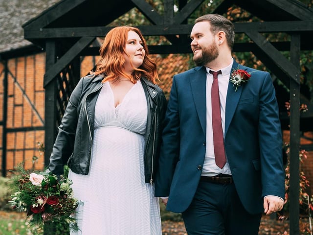 "My daughter & son in law, Lesley Solomon & Gary Solomon, went ahead with their wedding for two at the Barns Bedford 29th October 2020. So proud of them."