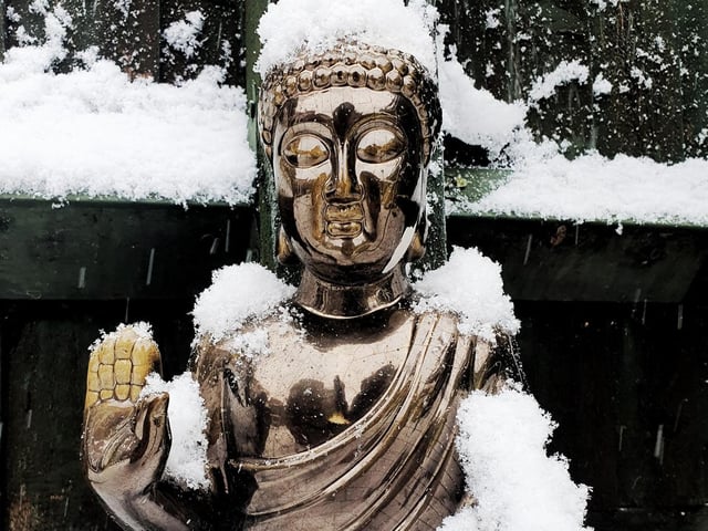 Kym Ward's Buddha in the snow