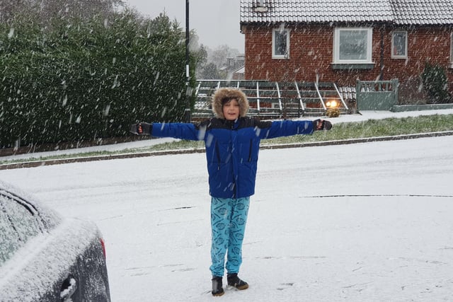 Noah, 11, enjoying the snow
