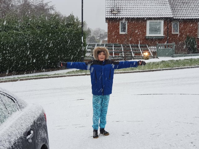 Noah, 11, enjoying the snow