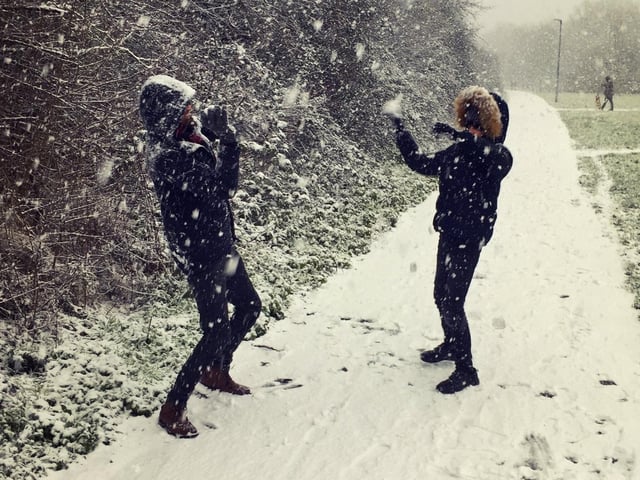 Fun in the snow in Peterborough pictured by Andy Hutchcraft.