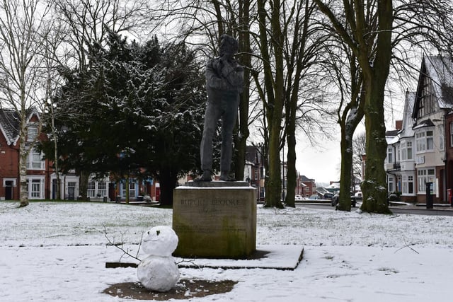 Rupert Brooke looks a little chilly, but at least he's got some company.