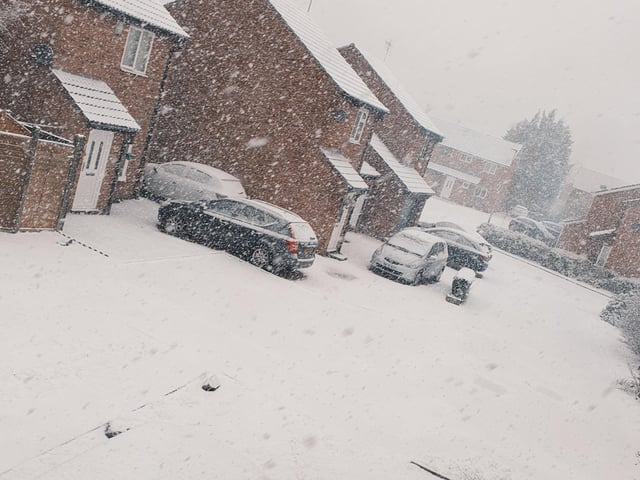 Elina Meijere sent this picture of snow in Gunthorpe.