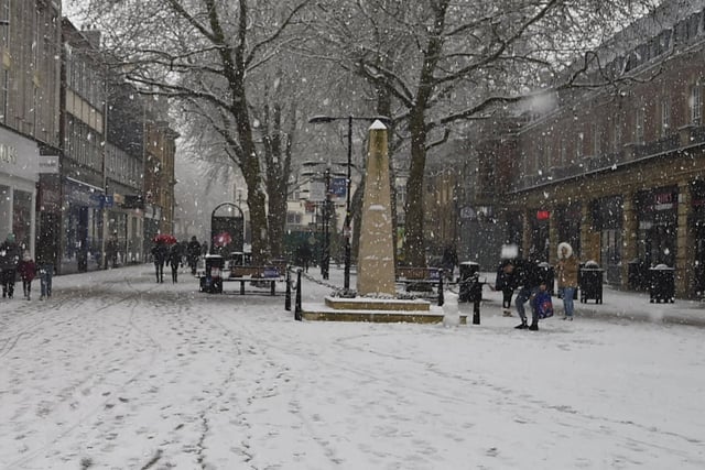 Snow falling in the city centre by PT photographer David Lowndes.