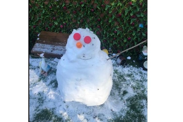 Stacey Loveday-Phillips's children made this snowman