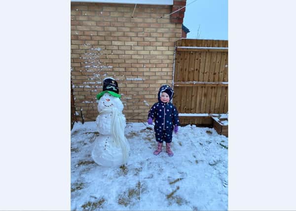 Shannon Collins and her daughter produced this wonderful snowman.