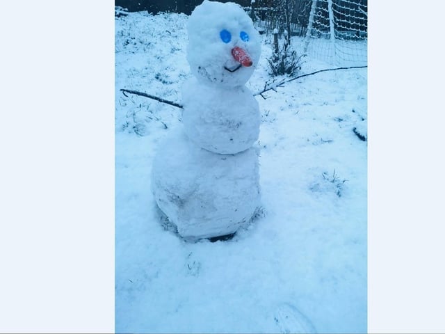 Tarek Afify's happy snowman on Gladstone Street.