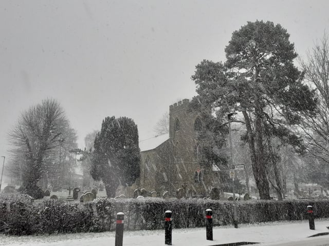Ellis Morgan captured these snowy scenes in Newborough.