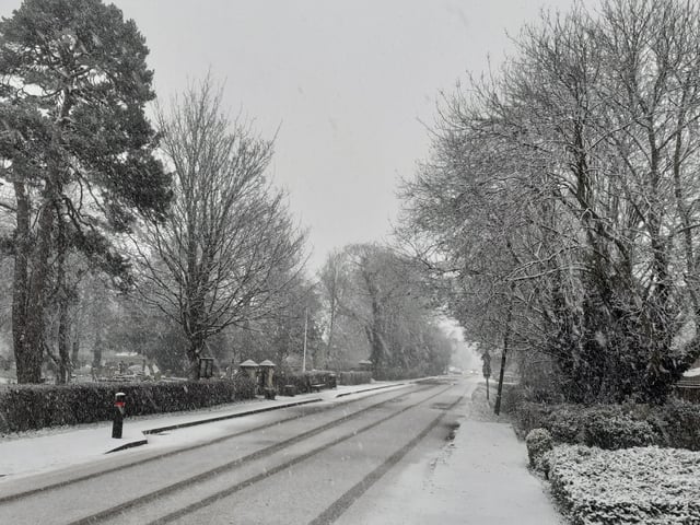 Ellis Morgan captured these snowy scenes in Newborough.