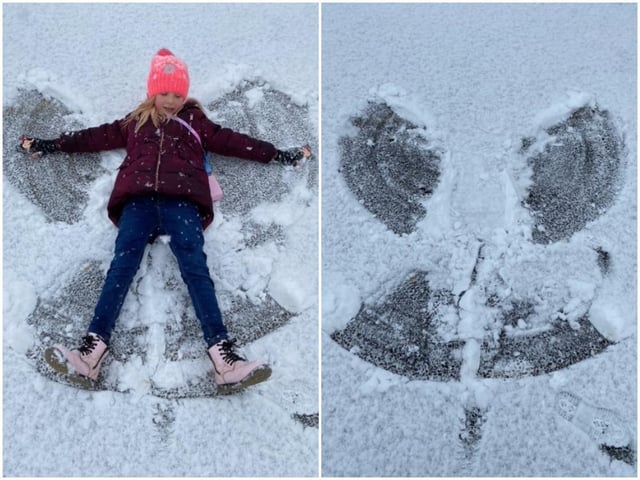 Charlene Braines' daughter Daisy made a snow angel
